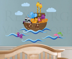 Details about Noah Ark Wall Decal Animal Sticker Art Nursery Kid Room ...