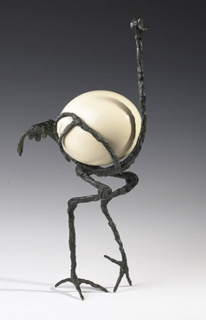 by Diego Giacometti, Swiss/French, 1977. Bronze with ostrich egg.Diego ...