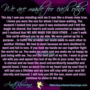 We Are Made For Each Other..