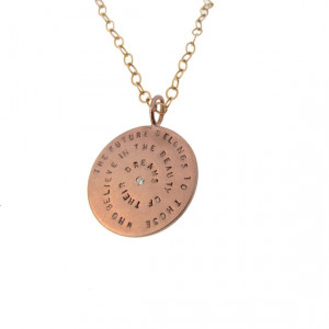 14K Gold Spiral Quote Necklace - Eleanor Roosevelt Quote - Solid Gold ...