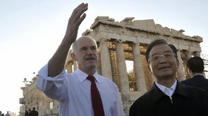 Aus Bus Pix George Papandreou and Wen Jiabao Parthenon Acropolis Greem ...