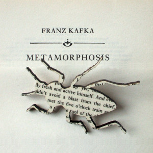 Image of Franz Kafka - 'Metamorphosis' original book page brooch