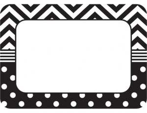 Black and White Name Tag Borders