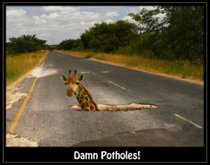 Dull topic but...pot holes...
