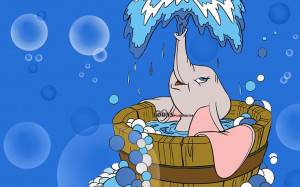 Dumbo Taking Bath 1440x900 wallpaper