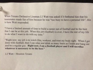 ... Watt Explains Why He Doesn’t Have a Girlfriend in Awesome Letter