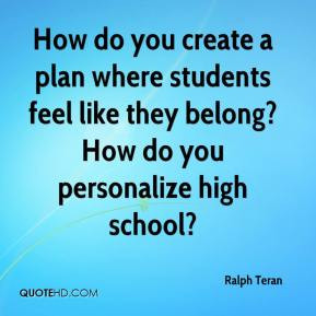 do you create a plan where students feel like they belong How do you