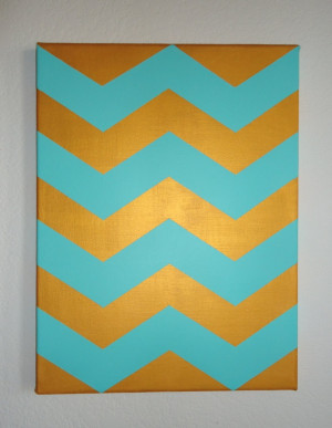 ... 12X16 Teal, Acrylic Painting Quotes Diy, Gold Chevron, Chevron Stripes