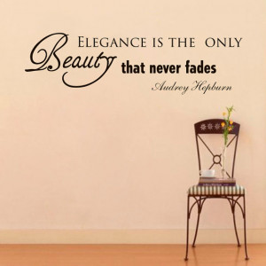 Wall Decals Audrey Hepburn Quote Decal Elegance is the Only Beauty ...