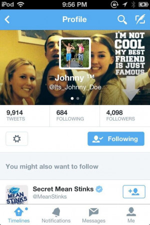 Matthew's friend's header makes me laugh.
