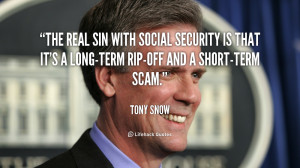 The real sin with Social Security is that it's a long-term rip-off and ...