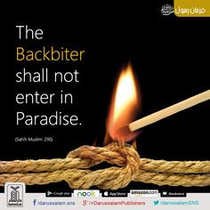 Backbiting It was narrated from Hudaifah (may Allah be pleased with ...