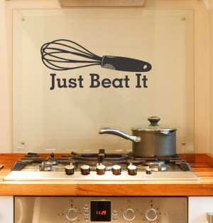Just Beat It vinyl decal words with Whisk Utensil, Kitchen decor ...