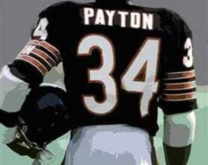 Rare Walter Payton Chicago Bears Ar t Lithograph only 50 ...