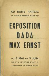 Cover Max Ernst expo catalog, 1921