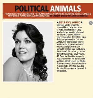 scandal entertainment weekly celebrity bellamy young mellie on scandal ...