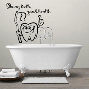 Wall Decals Quotes Strong teeth, good health Decal Vinyl Sticker Tooth ...