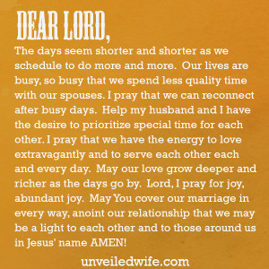 after busy days. Help my husband and I have the desire to prioritize ...