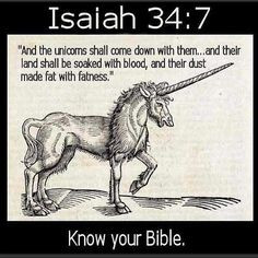 Unicorns in the King James Bible. Don't try to find this in the NIV ...