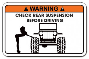 Funny Warning Decal Sticker Jeep Wrangler 4x4 CJ7 Willys Parts Check ...