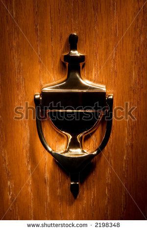 Door knocker (place your text on a knocker plate) - stock photo