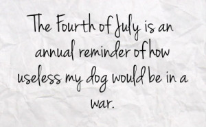 the fourth of july is an annual reminder of how useless my dog would ...