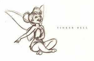 disney, drawing, sketch, tinker bell, tinkerbell