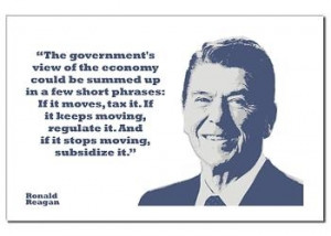 Poster with President Reagan quote about government power.