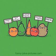 Funny Vegetable Protest Joke Cartoon Picture More