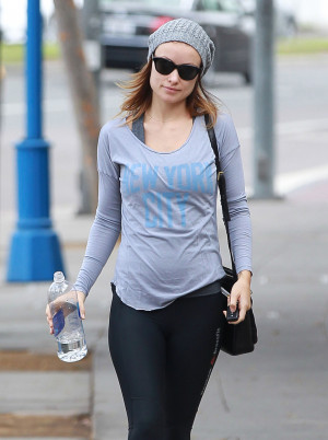 Pregnant Olivia Wilde Leaves Her Pilates Class