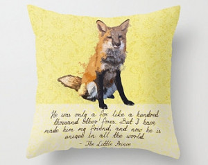 Fox The Little Prince Woodland 16x1 6 Throw Pillow Cover Quote Yellow ...