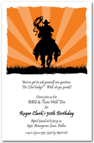 cowboy sunset western invitations cowboy sunset western invitations ...