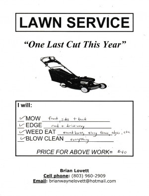 edited the flyer title to lawn care over lawn service