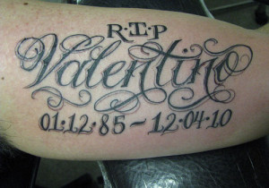 Rip Grandma Tattoo Designs Calligraphic design marked on