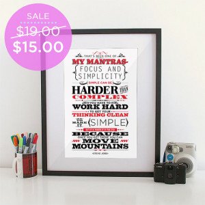 Focus and Simplicity Art Print- Steve Job famous quote- Inspiring ...