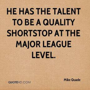 Mike Quade - He has the talent to be a quality shortstop at the Major ...