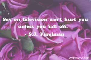anniversary-Sex on television can't hurt you unless you fall off.