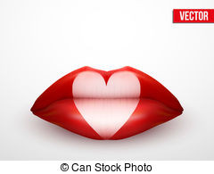 Beautiful luscious lips. Casino symbol. Vector Illustration. stock ...
