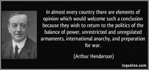 ... armaments, international anarchy, and preparation for war. - Arthur