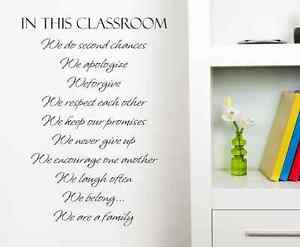 Details about In this classroom vinyl wall decal home quote sticker
