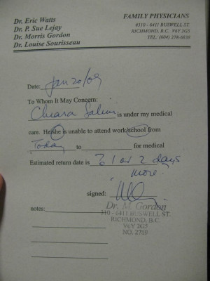 Doctor's Note Picture