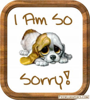 am so sorry sad puppy Facebook Graphic