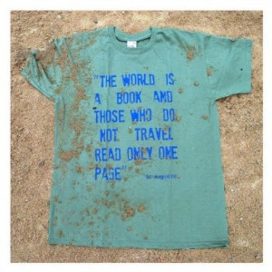 shirt with classic travel quotes: Amazon.co.uk: Clothing