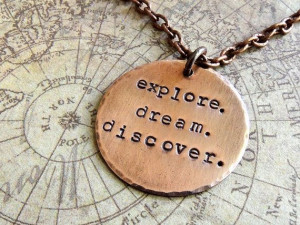 Explore Dream Discover Necklace, Travel Quote, Mark Twain Quote ...