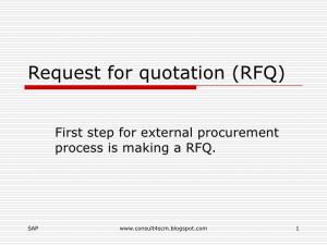 Request For Quotation (Rfq)