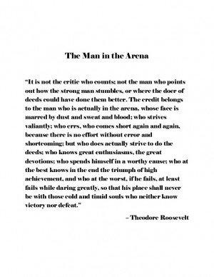 man in the arena theodore roosevelt quotes
