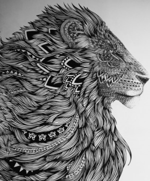 Hipster Lion Tattoo