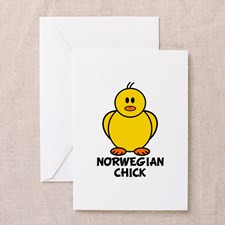Norwegian Chick Greeting Card for