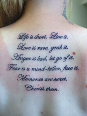 quote tattoo life quotes back lines writing black script fancy