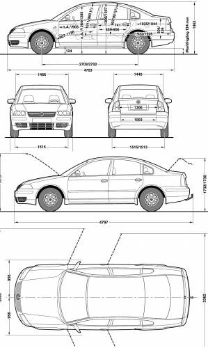 vw passat dimensions